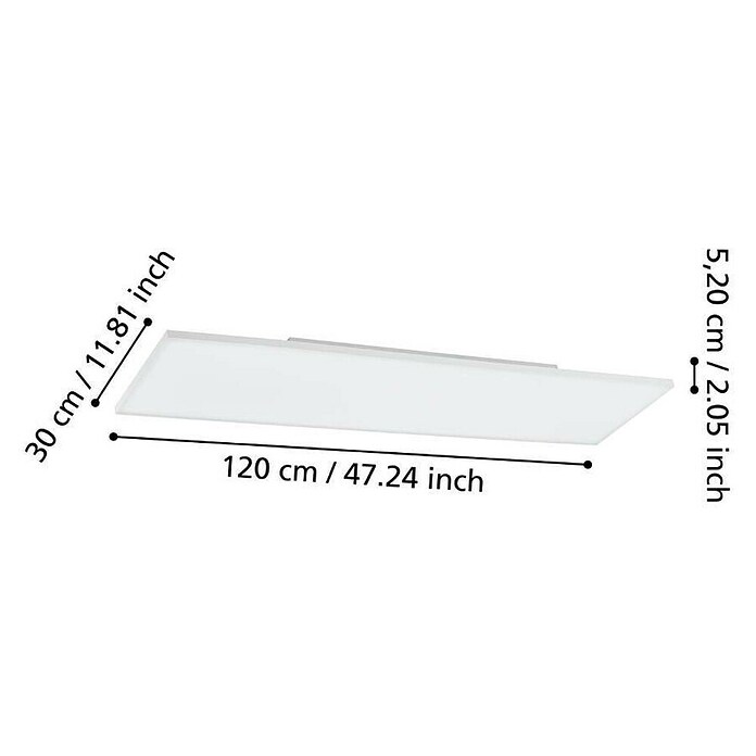 Eglo LED panel TURCONA-Z  (31,8 W, Do x Š x V: 120 x 30 x 5 cm, Bele barve, RGB) | 3016 - Deckenleuchte | CACB - Deckenleuchten | CAC - Indoorleuchten | CA - Beleuchtung | C - Elektro | BAUHAUS