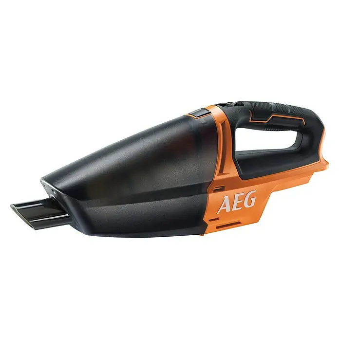 AEG Akku-Handstaubsauger BHSS18C-0 - Ohne Akku, Behältervolumen: 860 l - Kompakter schwarz-oranger Handstaubsauger mit ergonomischem Griff und sichtbarem AEG-Branding.