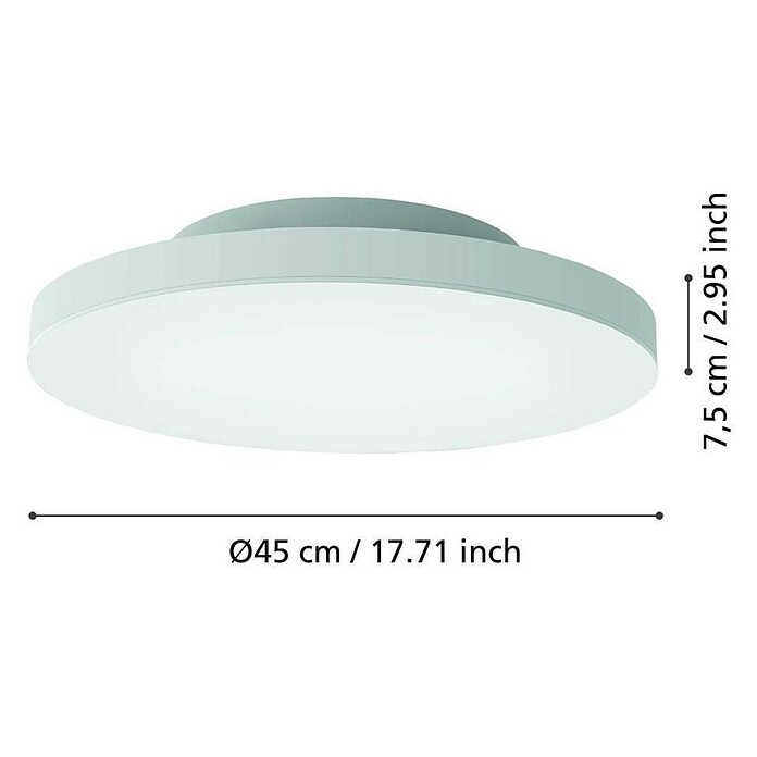 Eglo LED-Panel TURCONA-Z (22,4 W, L x B x H: 45 x 45 x 7,5 cm, Weiß, RGB) | BAUHAUS