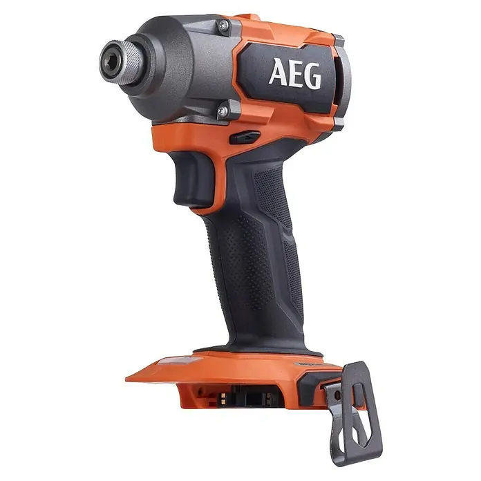 AEG Pro 18V Akku-Schlagschrauber Kompakt BSS 18C3B3 - 18 V, Ohne Akku, 350 Nm - Orange-schwarzer AEG Akku-Schlagschrauber mit strukturiertem Griff und Metallbithalter.