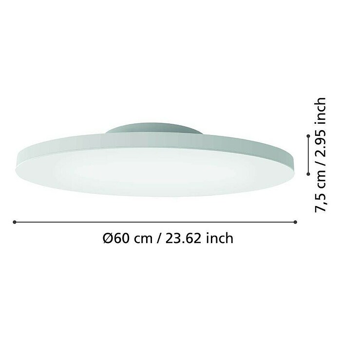 Eglo LED-Panel Turcona-Z (34,2 W, L x B x H: 60 x 60 x 7,5 cm, Weiß, RGB) | BAUHAUS