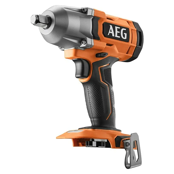 AEG Pro 18V Akku-Schlagschrauber BSS 18C12ZC - 18 V, Ohne Akku, 439 Nm - Orange-schwarzer AEG Akku-Schlagschrauber mit silbernem Metallkopf und strukturiertem Griff.