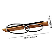Eglo Boyal Plafón LED (24 W, 78 x 40 x 9 cm, Madera/Claro, Blanco cálido, Número de bombillas: 2 ud.) | BAUHAUS
