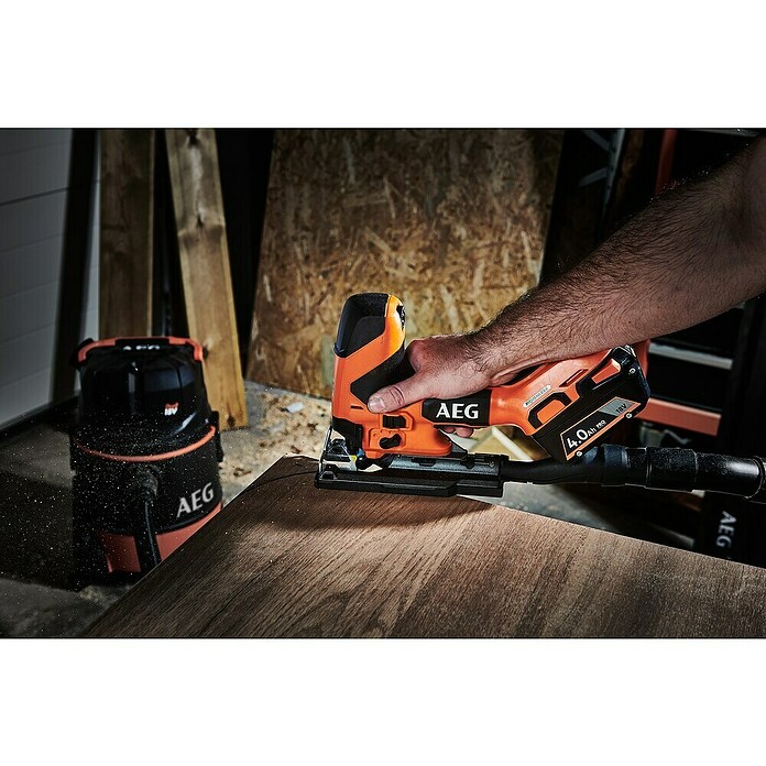AEG Pro 18V Sierra de calar de batería BST 18BSBL (18 V, Sin batería, Número de carreras marcha en vacío: 900 /min - 3.200 /min) | BAUHAUS