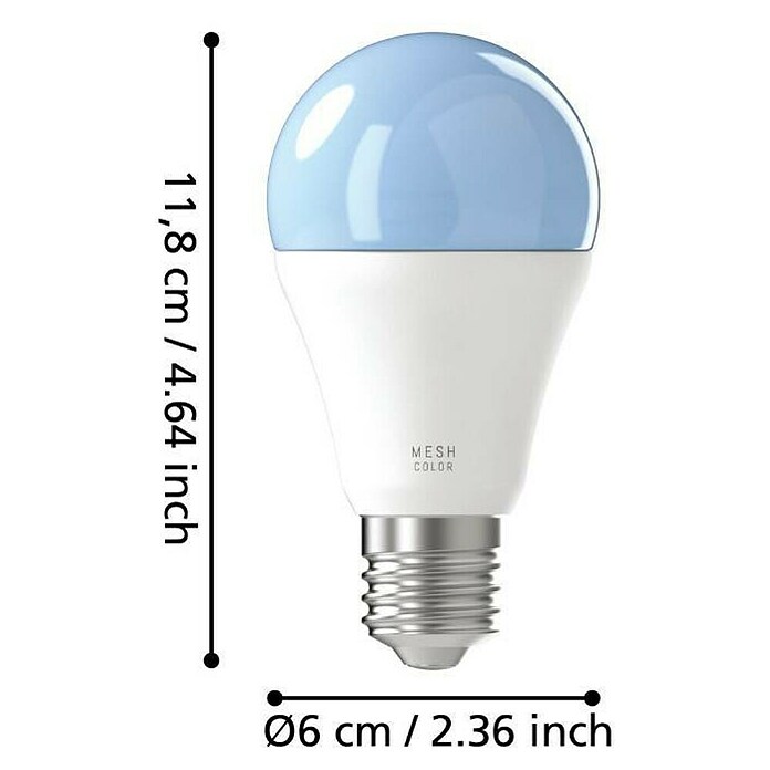 Eglo connect.z Smart-LED-Lampe Zigbee RGB/CCT (E27, Dimmbarkeit: Dimmbar, RGBW, 806 lm, 9 W) | BAUHAUS