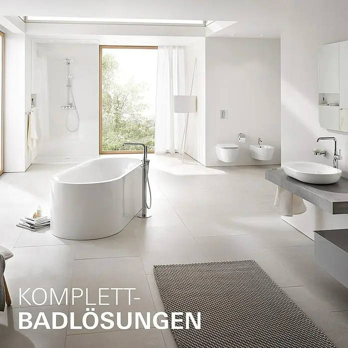 Grohe Essence New Waschtischarmatur S-Size - Mit Zugstange, Chrom, Glänzend - Elegantes Badezimmerdesign mit freistehender Badewanne, moderner Waschtischlösung und bodenebener Dusche. Komplett-Badlösungen für Ihr Zuhause.