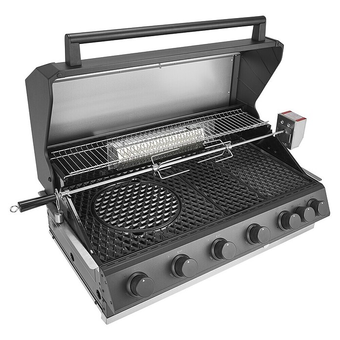 Kingstone Barbacoa de gas Cliff 6005-2 IR Black (Superficie de la parrilla (An x Pr): 90,5 x 45 cm, 24,2 kW, Número de quemadores: 6) | BAUHAUS