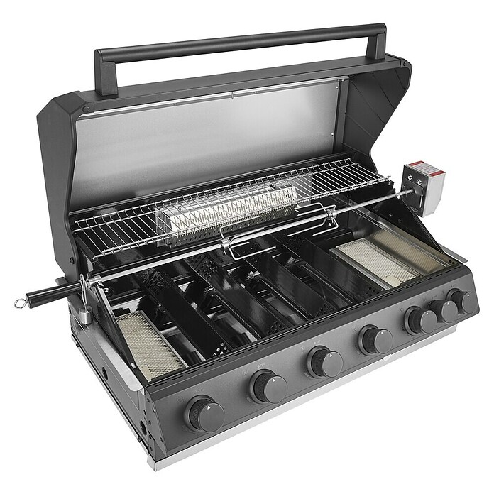 Kingstone Barbacoa de gas Cliff 6005-2 IR Black (Superficie de la parrilla (An x Pr): 90,5 x 45 cm, 24,2 kW, Número de quemadores: 6) | BAUHAUS