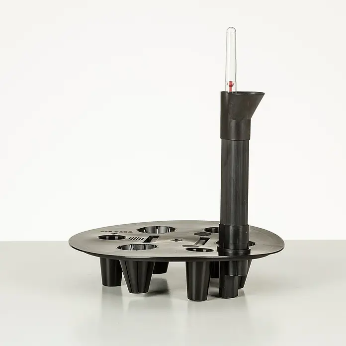 Scheurich Übertopf rund - Außenmaß (Ø x H): 23 x 21 cm, Keramik, Anthrazit - Schwarzes Hydrokultursystem aus Kunststoff mit klarem Wasserstandsanzeiger.