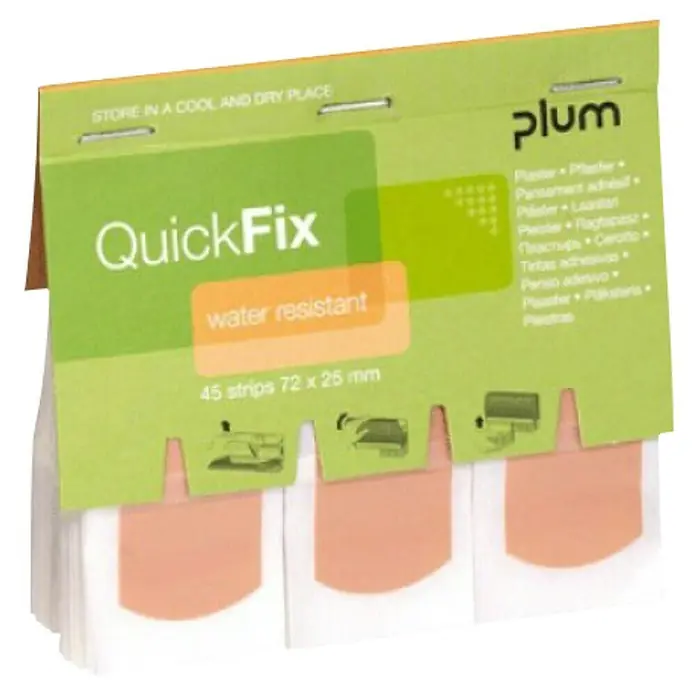 Leina-Werke Pflaster-Set QuickFix - 45 Stk., Wasserfest - QuickFix Pflasterspender mit wasserabweisenden Pflasterstreifen in der Größe 72 x 25 mm, ideal für kleine Verletzungen.