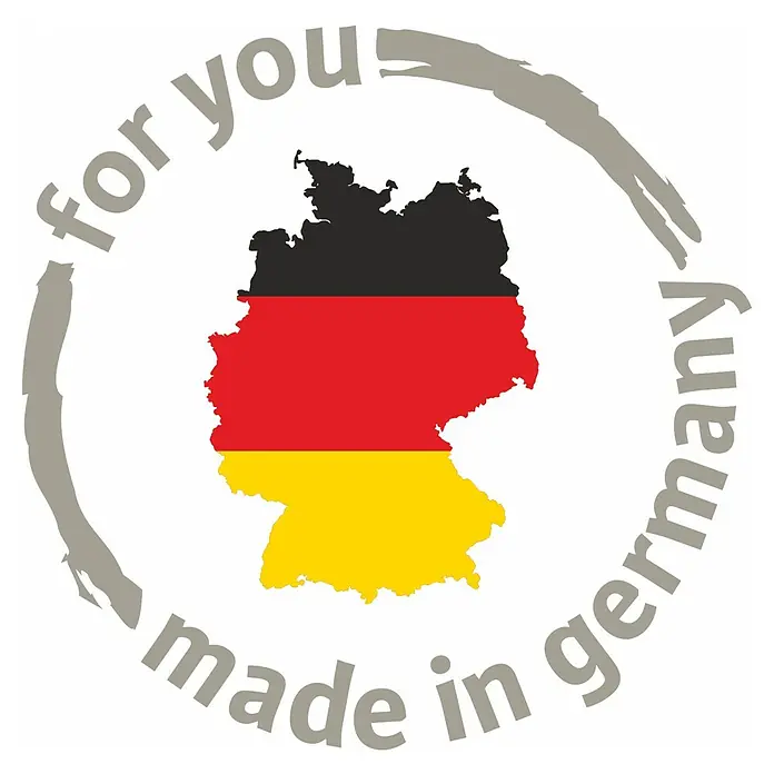 Scheurich Übertopf rund - Außenmaß (Ø x H): 23 x 21 cm, Keramik, Anthrazit - Rundes „Made in Germany“-Etikett mit Deutschlandkarte in den Farben der deutschen Flagge, umrahmt von „for you“ und „made in germany“-Text.