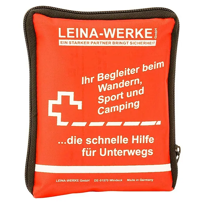 Leina-Werke Erste-Hilfe-Set "Reise" - 150 x 110 x 25 mm - Erste-Hilfe-Set von LEINA-WERKE, ideal für Wandern, Sport und Camping. Ein praktischer Begleiter für unterwegs, hergestellt in Deutschland.