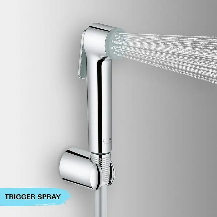 Grohe Handbrause Vitalio Trigger Spray - Kunststoff, Chrom, Verchromt - Verchromte Bidet-Brause mit Auslösefunktion, sprüht Wasser.
