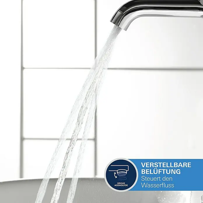 Grohe Essence Waschtischarmatur MWandmontage, Supersteel, Matt - Informationsansicht