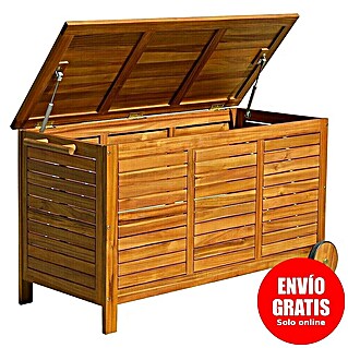 Baúl para jardín Amira (L x An x Al: 124 x 55,5 x 66 cm, Natural, Madera)