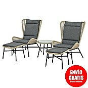 Conjunto de muebles Frida (5 pzs., Acero/Textiline, Antracita/Marrón) | BAUHAUS
