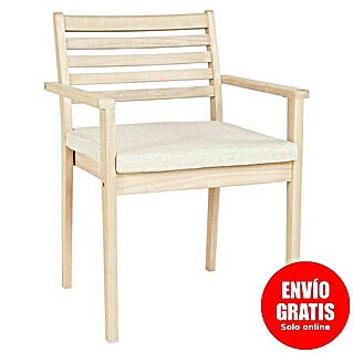 Sunfun Silla de jardín Nour (L x An x Al: 60 x 56 x 84 cm, Natural, Madera de acacia)