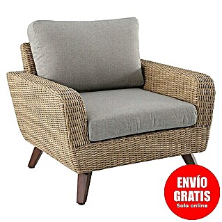 Sillón de jardín Royal Riviera (An x Pr x Al: 89 x 93 x 75 cm, Beige, Ratán sintético/Aluminio)