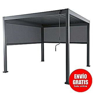 Sunfun Milos Pérgola con laterales (An x Pr: 294 x 294 cm, Antracita, Aluminio)