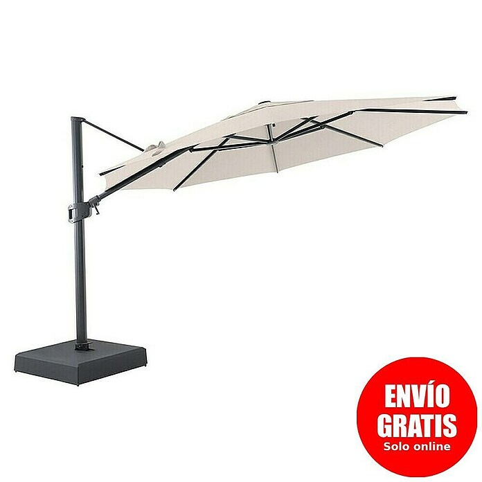 Sunfun Parasol de jardín Corfu (Crudo, Diámetro de cobertura: 400 cm) | BAUHAUS