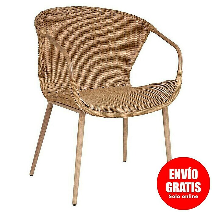 Sunfun Silla de jardín Jaanvi (L x An x Al: 56 x 67,5 x 81 cm, Natural, Ratán sintético/Acero) | BAUHAUS