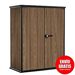 Keter Armario de jardín Venetian High Store (Medidas ext. (An x Pr): 140 x 73,6 cm, Plástico, Marrón)
