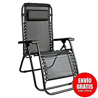 Sillón de posiciones Ischia (Negro, Textiline/Acero)