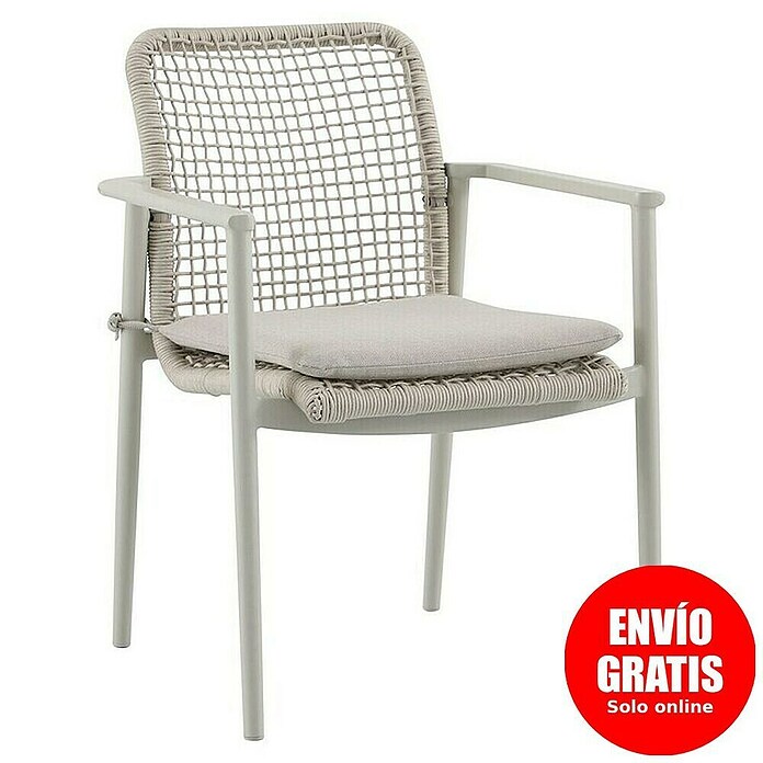 Sunfun Solo Silla de jardín (L x An x Al: 63 x 67 x 85 cm, Beige, Aluminio/Olefina, Apilable) | BAUHAUS