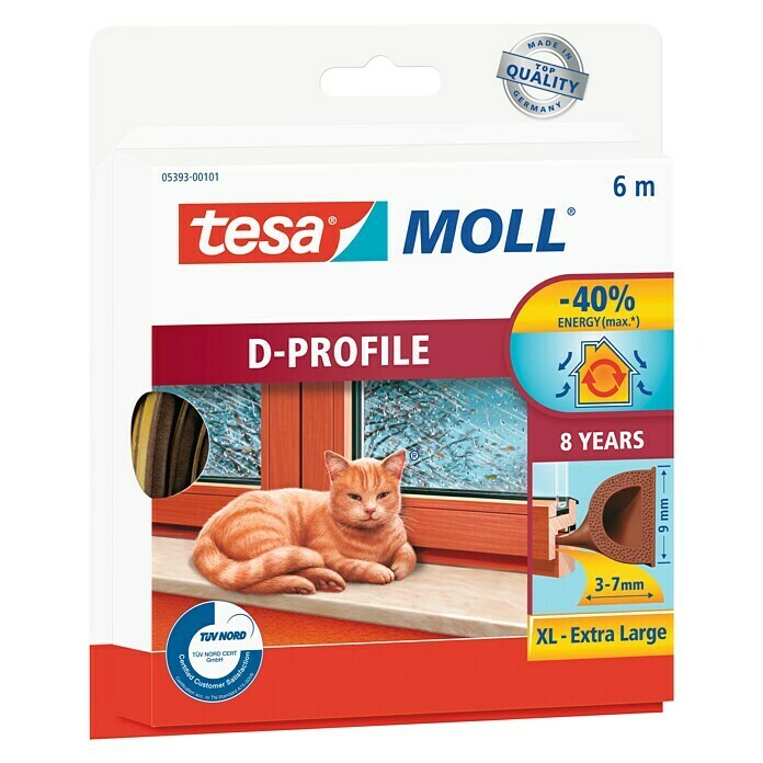 Tesa INSULATION D profil tesnilo  (Rjave barve, 6 m) | Tesnilni trakovi | Gradbena lepila | Lepilo | Barve in tapete | Izdelki | BAUHAUS