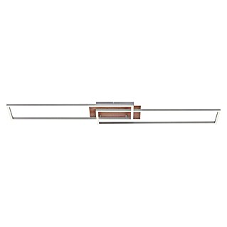 Just Light Plafón LED Iven (20 W, L x An x Al: 110 x 25 x 7 cm, Marrón, Blanco cálido)