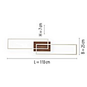 Just Light Plafón LED Iven (20 W, L x An x Al: 110 x 25 x 7 cm, Marrón, Blanco cálido) | BAUHAUS