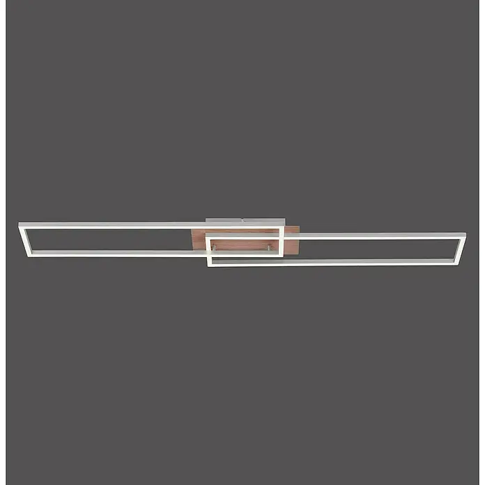 Just Light Plafón LED Iven - 20 W, L x An x Al: 110 x 25 x 7 cm, Marrón, Blanco cálido - Elegante lámpara de techo LED con detalle de madera. Esta moderna luminaria proporciona iluminación elegante en cualquier habitación.