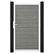 GroJa BasicLine Gartentor Schmal (100 x 180 cm, Grey Ash Cut (EV1), Kunststoff) | BAUHAUS