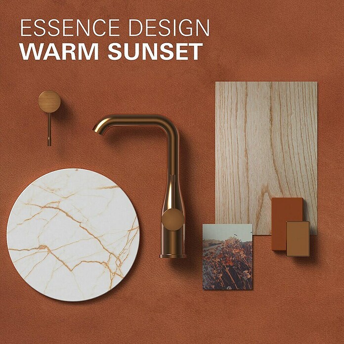 Grohe Essence Wand-Waschtischarmatur (2-Loch, Warm Sunset, Matt)