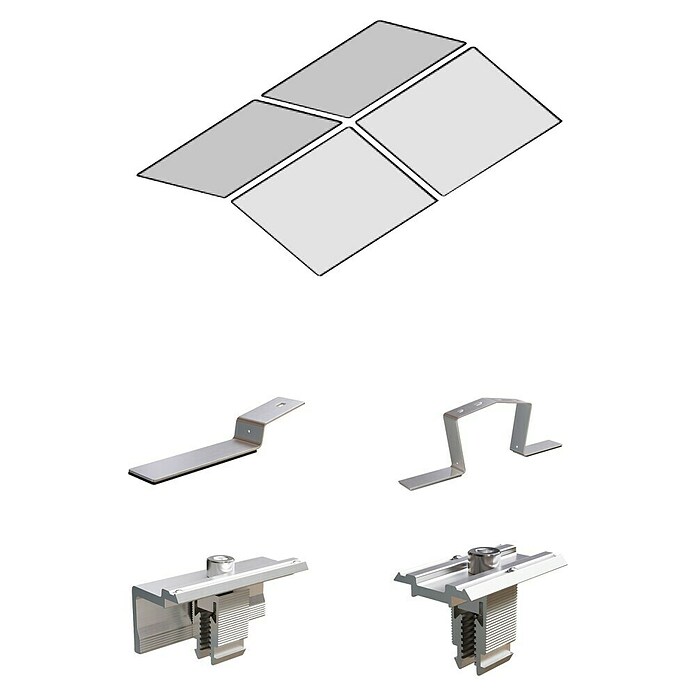 Solavento Befestigungs-Set (Passend für: 4 Solarmodule, Witterungsbeständig, Geeignet für: Flachdach, Gesamtstückzahl: 25 Stk.) | BAUHAUS