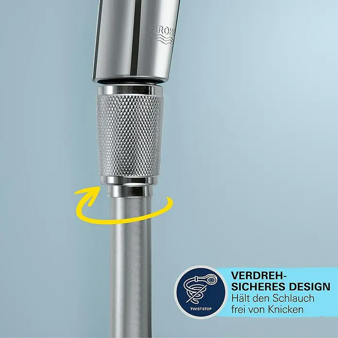 Grohe Brause-Set Vitalio Trigger Spray 30 - Chrom, Glänzend - Die schwenkbare Grohe Duscharmatur mit TwistStop Design sorgt für einen knickfreien Schlauch und ein entspanntes Duscherlebnis.