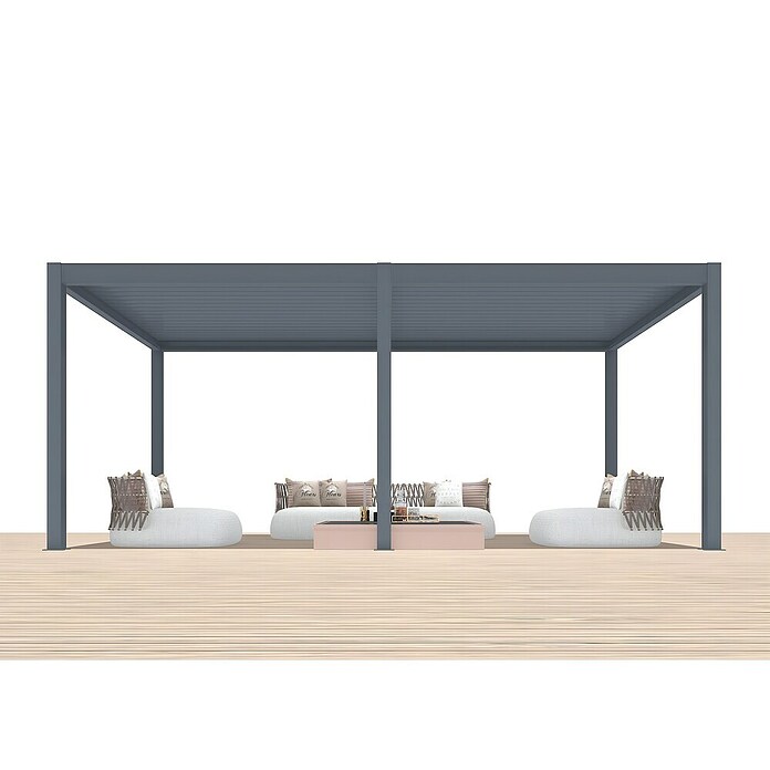 Paviljon z lamelami Model Y  (Š x G: 5.630 x 2.860 mm, Barva ogrodja: Antracit, Aluminij) | 8298 - Gartenzelte/Pavillons | ICFA - Sonnenschutz | ICF - Sonnenschutz | IC - Freizeit im Garten | I - Stadtgarten | BAUHAUS