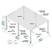 Paviljon s letvicama Model Y  (Š x D: 5.630 x 4.000 mm, Boja stalka: Antracit, Aluminij) | BAUHAUS