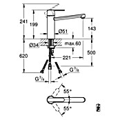 Grohe Spültischarmatur Get (Niederdruck, Chrom, Glänzend)