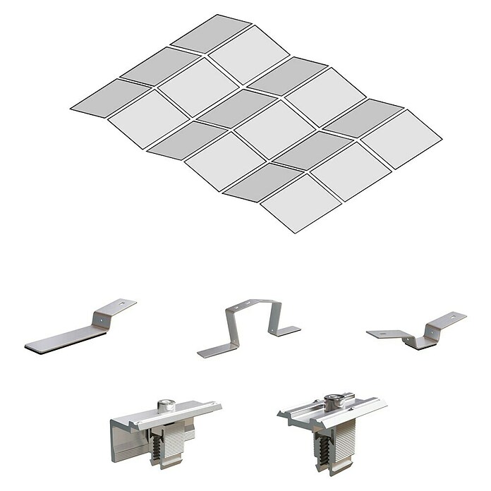 Solavento Befestigungs-Set (Passend für: 18 Solarmodule, Witterungsbeständig, Geeignet für: Flachdach, Gesamtstückzahl: 100 Stk.) | BAUHAUS