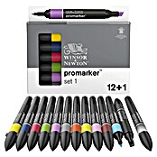 Winsor & Newton Promarker-Set (Farbig sortiert, 12 -tlg., 2 Spitzen) | BAUHAUS
