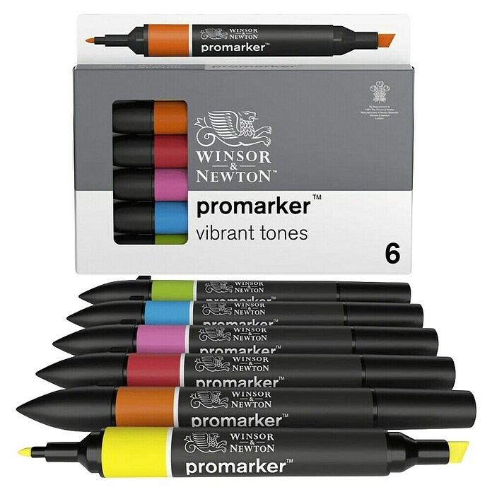Winsor & Newton Set promarkera  (Višebojno, 6 -dij., 2 vrha) | BAUHAUS