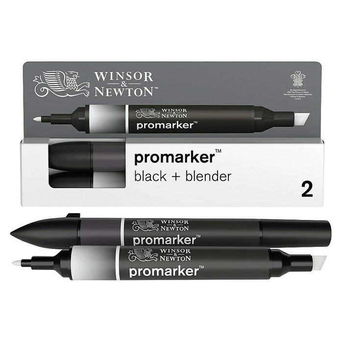 Winsor & Newton Promarker-Set (Schwarz/Farblos, 2 -tlg., 2 Spitzen) | BAUHAUS