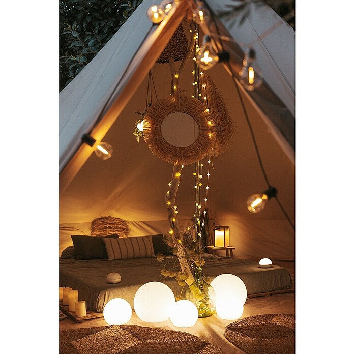 New Garden Guirnalda solar LED Griselda (Para exterior, 10 cm, Blanco cálido) | BAUHAUS