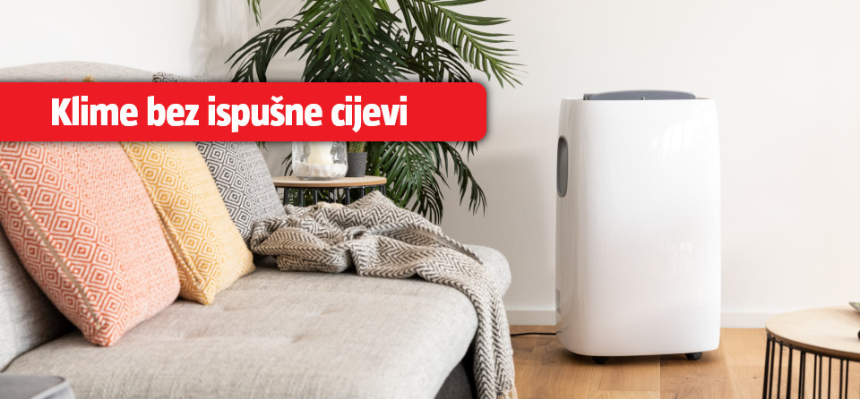 prijenosna klima bez ispušne cijevi u interijeru