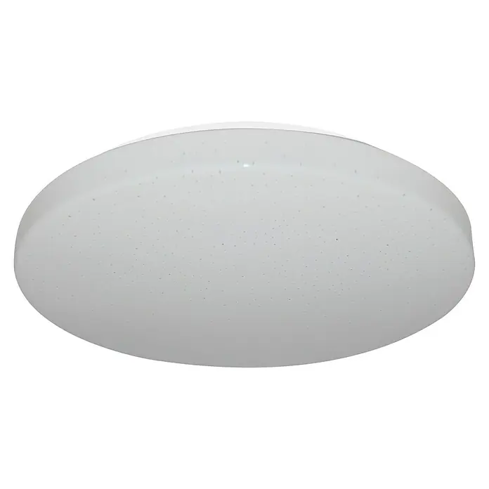 Tween Light LED-Deckenleuchte rund Skyler Star - 15 W, Ø x H: 35 x 7 cm, Weiß, Warmweiß - Nahaufnahme einer runden, weißen Deckenleuchte mit Sternenmuster für eine stilvolle und moderne Raumbeleuchtung.