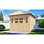 Bertilo Gartenhaus Felix 4 (Außenmaß inkl. Dachüberstand (B x T): 277 x 334 cm, Holz, Naturbelassen) | BAUHAUS