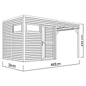 Bertilo Gerätehaus Cubus 2 Lounge (Außenmaß inkl. Dachüberstand (B x T): 240 x 449 cm, Holz, Anthrazit) | BAUHAUS