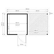 Bertilo Gerätehaus Cubus 2 Lounge (Außenmaß inkl. Dachüberstand (B x T): 240 x 449 cm, Holz, Anthrazit) | BAUHAUS