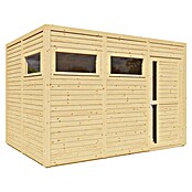 Bertilo Gartenhaus Cubus 3 (Außenmaß inkl. Dachüberstand (B x T): 240 x 336 cm, Holz, Naturbelassen) | BAUHAUS